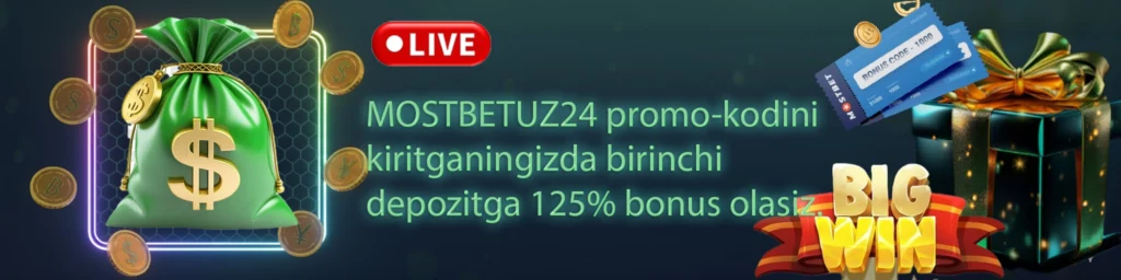 MOSTBETUZ24 kodini kiriting